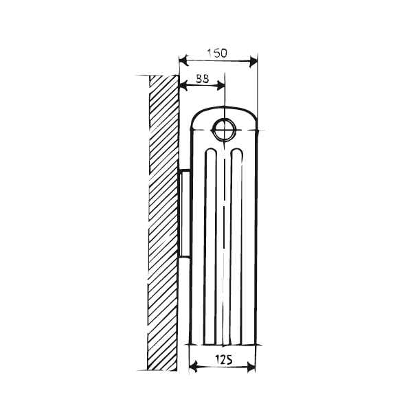 Lenhovda Sektionsradiator Duplex 440 mm
