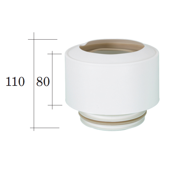 Multikwik WC-stos Centrisk, vit, med huv/svetsring