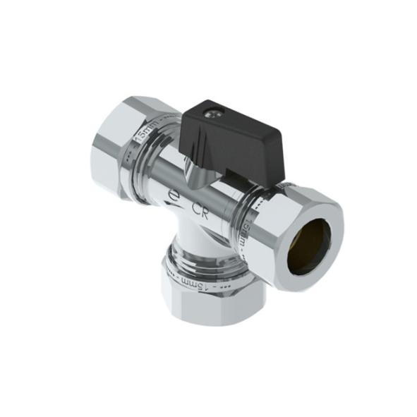 Eurotermo T-kulventil Cu x Cu x Cu