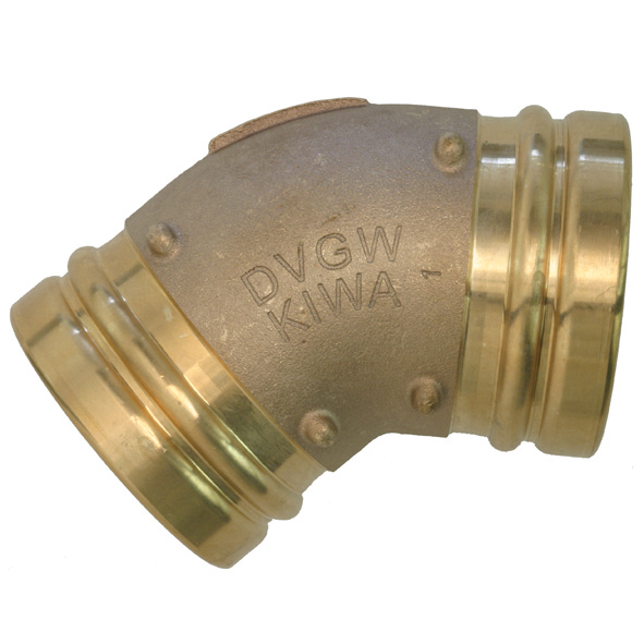 Rödgods XL Böj 45° med 2 muffar